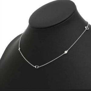 COACH C Logo Silver Stainless Steel Necklace W/ Crystals NEW WITH TAGS D6